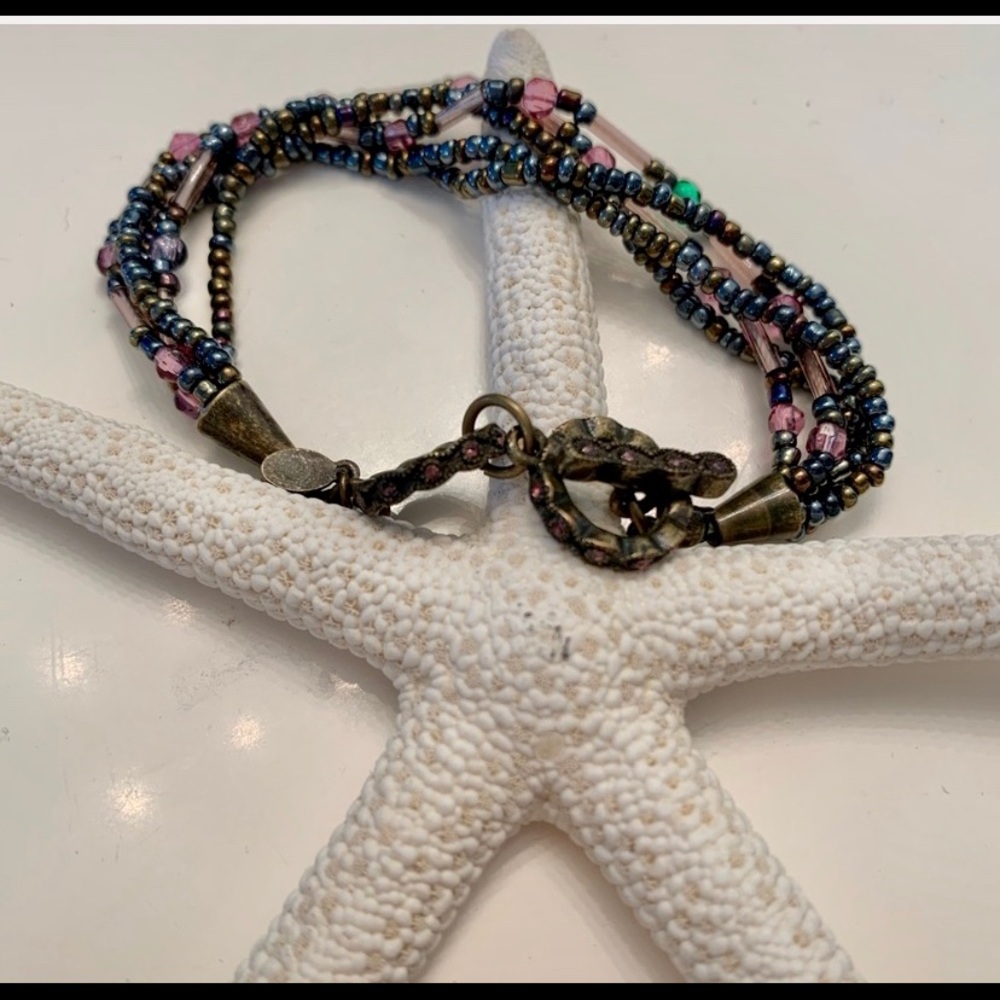 Premier Designs Bracelet Purple mini beads rare vintage